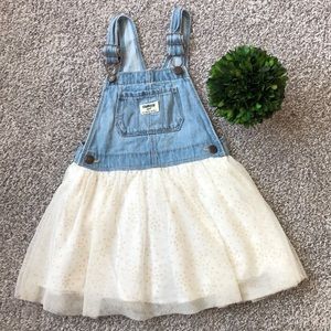 OshKosh Ivory with gold dots Tulle Jumper. 3T